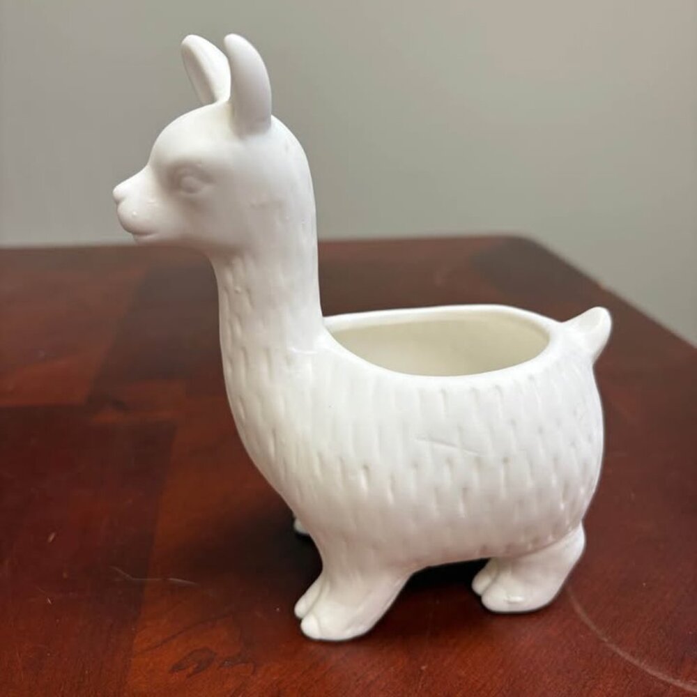 Lloyd the Llama Porcelain Planter Decor Plant Pot Kikkerland